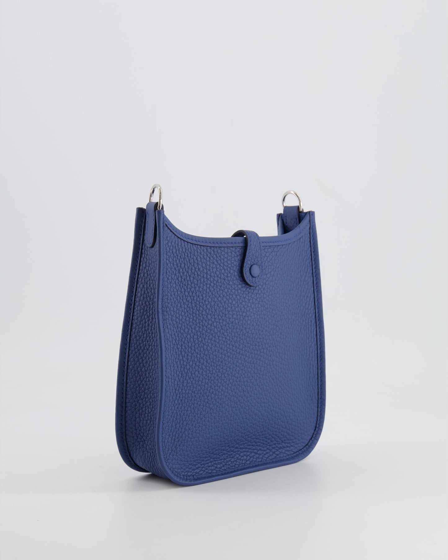 Hermès Mini Evelyne 16 Bag in Bleu de Prusse Clemence Leather with Palladium Hardware