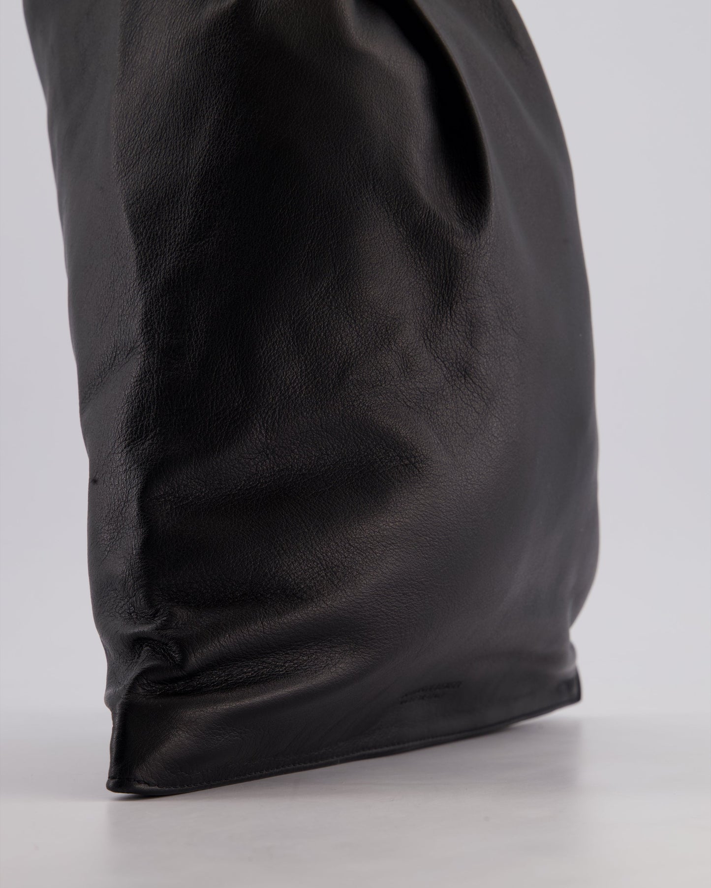 Bottega Veneta Large Black Calfskin Leather Knot Clutch Bag