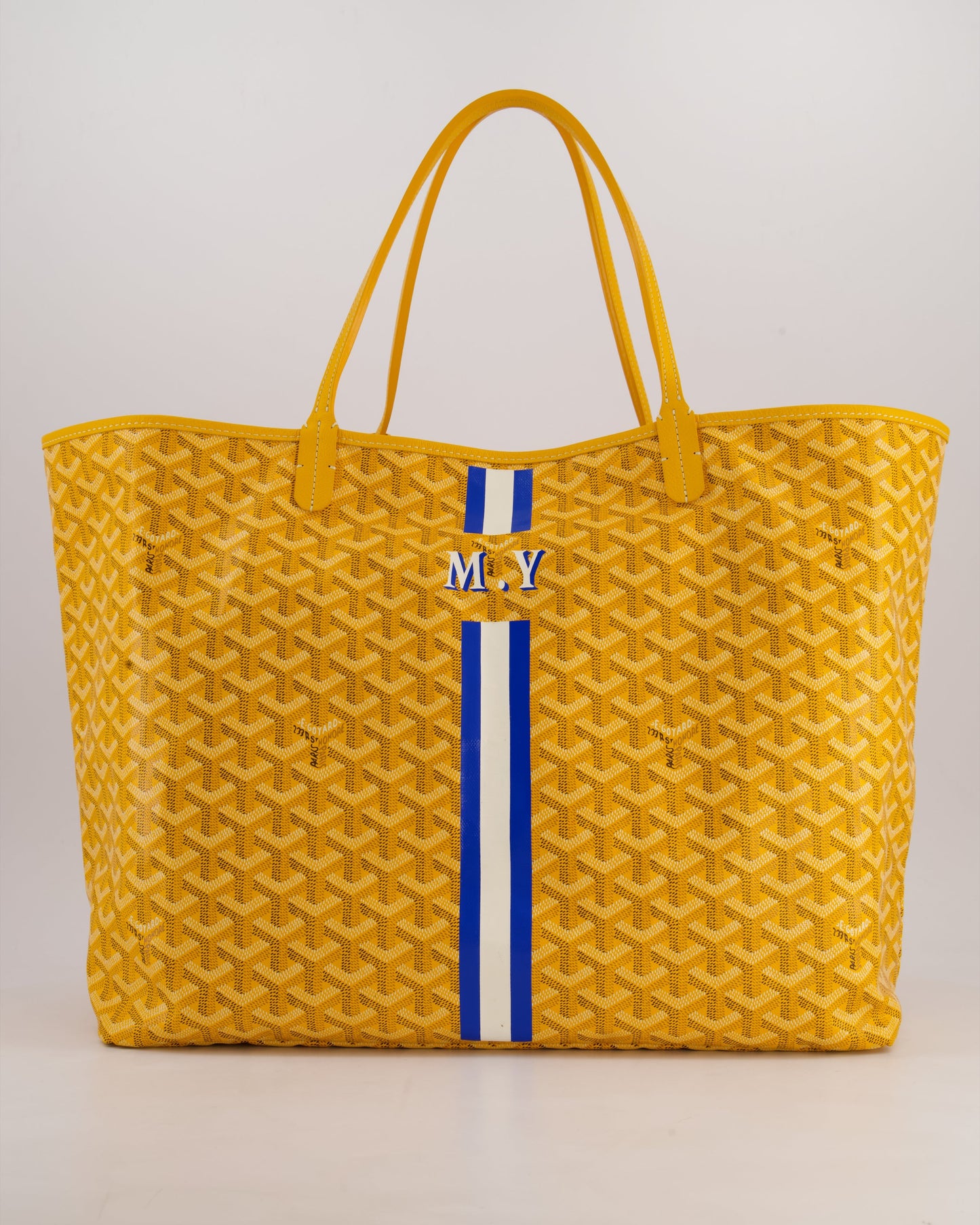 Goyard Saint Louis GM Yellow Personalised Shoulder Tote Bag