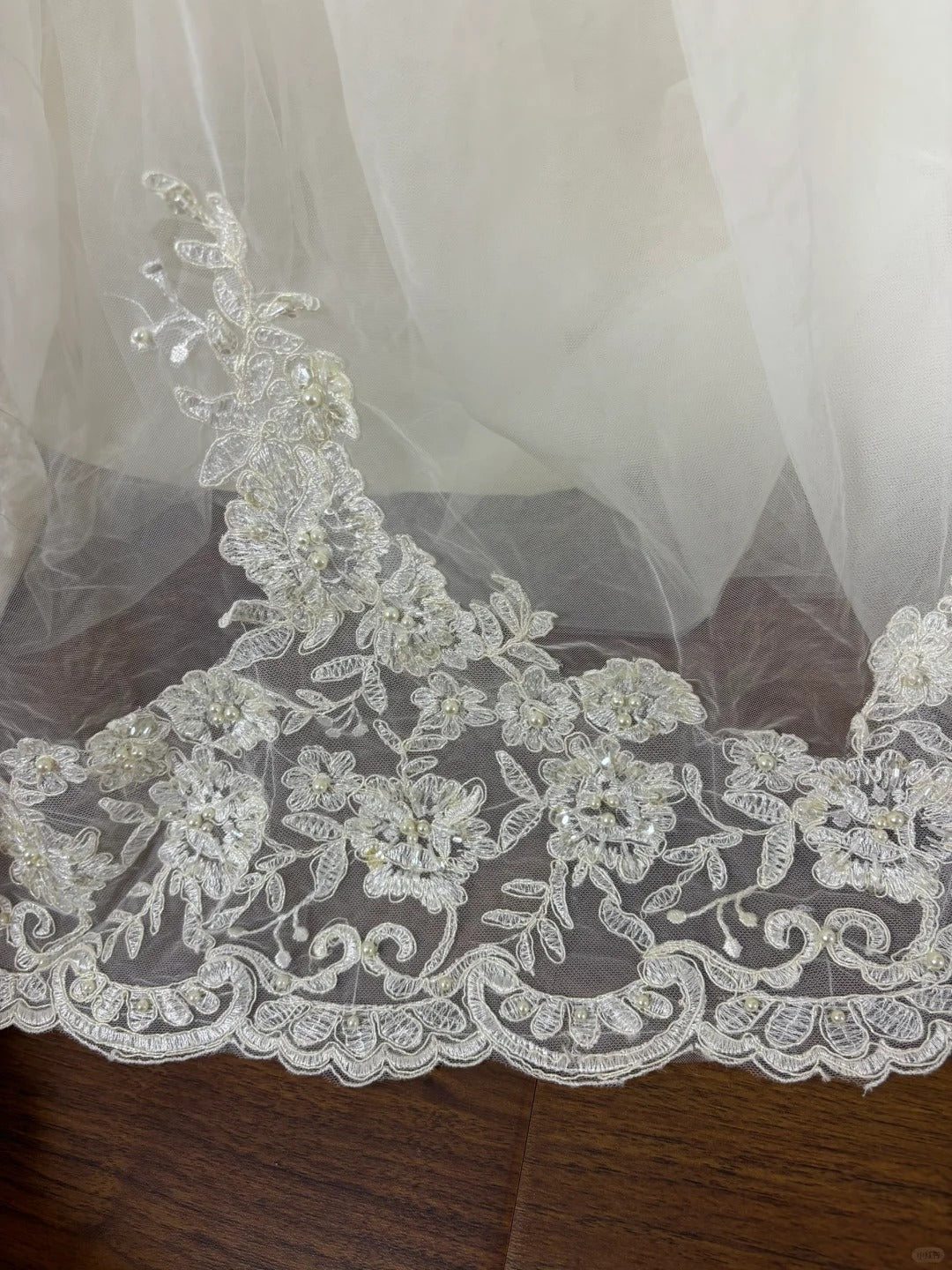 Vintage satin patchwork tulle embroidery and beading one-shoulder mermaid wedding dress P2964