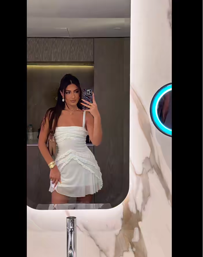 Flowy White Halter Chiffon Mini Birthday Party Homecoming Dress P3108