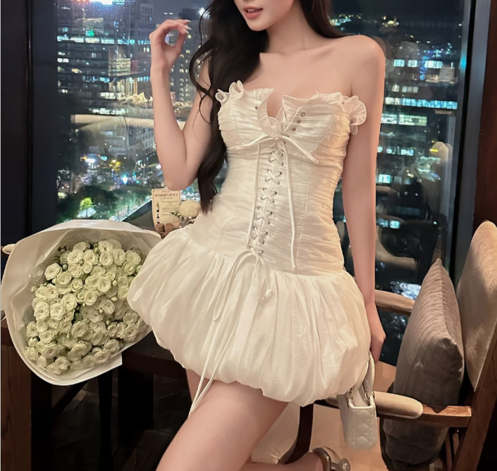 Sweet Princess Strapless Puffy 17th Birthday Homecoming Dress P3586