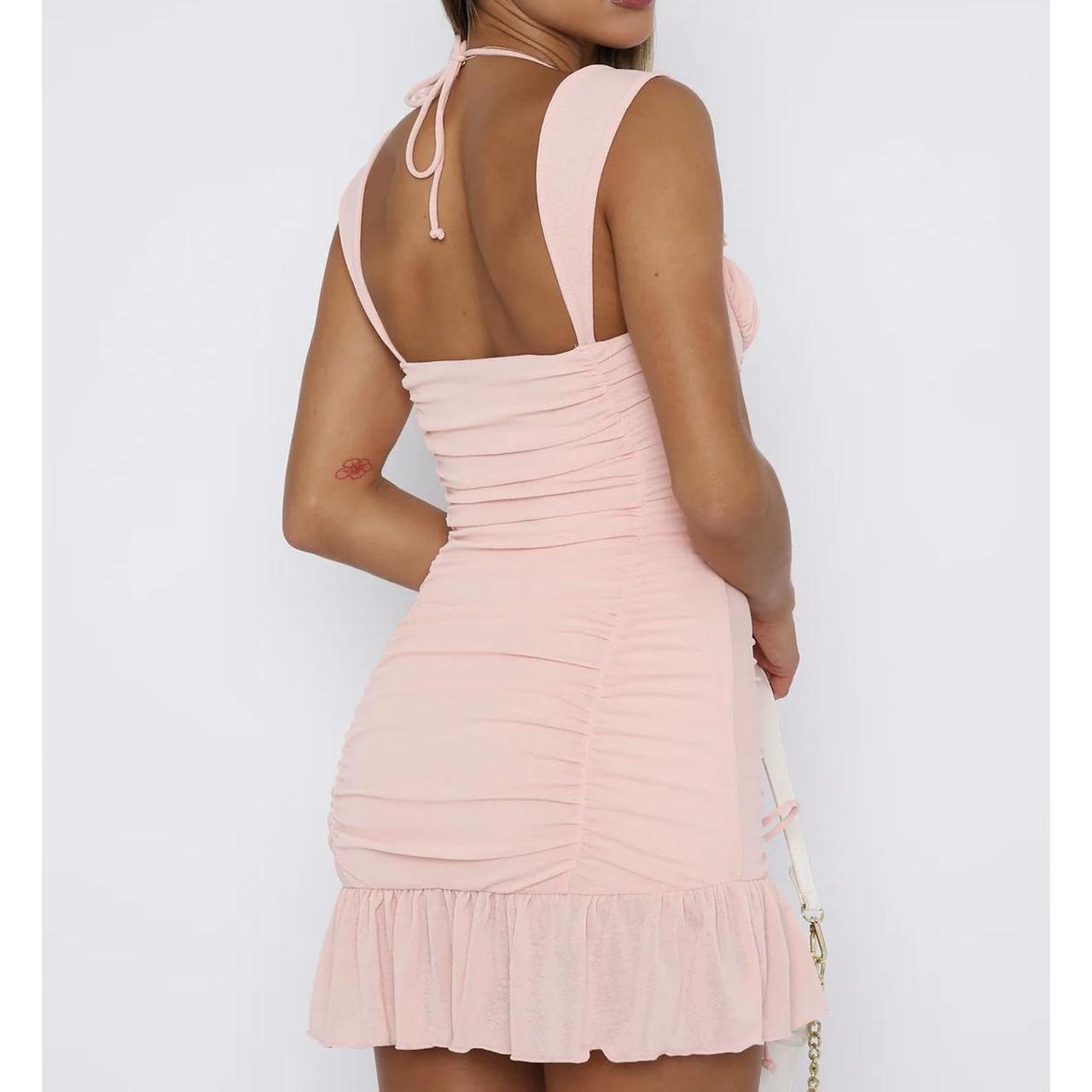 Cute Pink Shoulder Strap Pleated Drawstring Birthday Short Skirt Homecoming Dress P3927