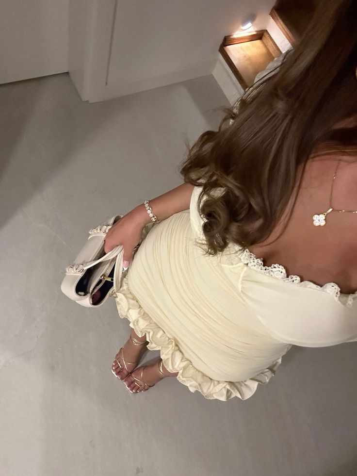 Elegant Ivory Short Sleeve Ruffle Lace 17th Birthday Homecoming Dress P3946