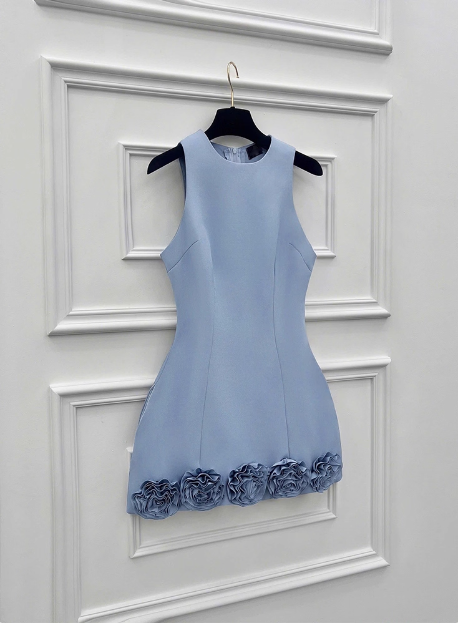 Elegant 3D Flower Satin Birthday Dress Homecoming Dress P3962