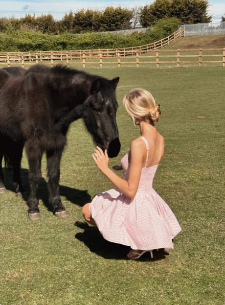 Cute Pink Deep V Polka Dot A-line Birthday Dress Homecoming Dress P3979