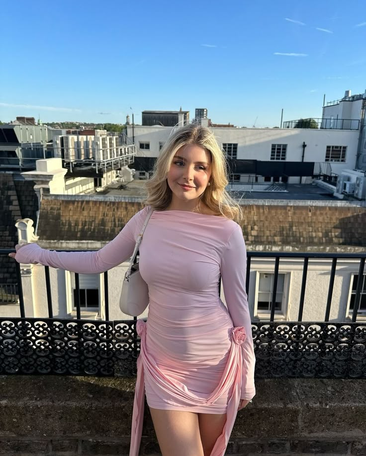 Elegant Pink Chiffon Rose Flowers Sheath Short Party Dress 8th Grade Homecoming Dress S880