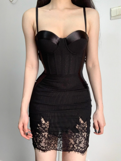 Sexy Sheath Spaghetti Strap Brown Lace Tulle Short Homecoming Dress Cocktail Dress SH3122