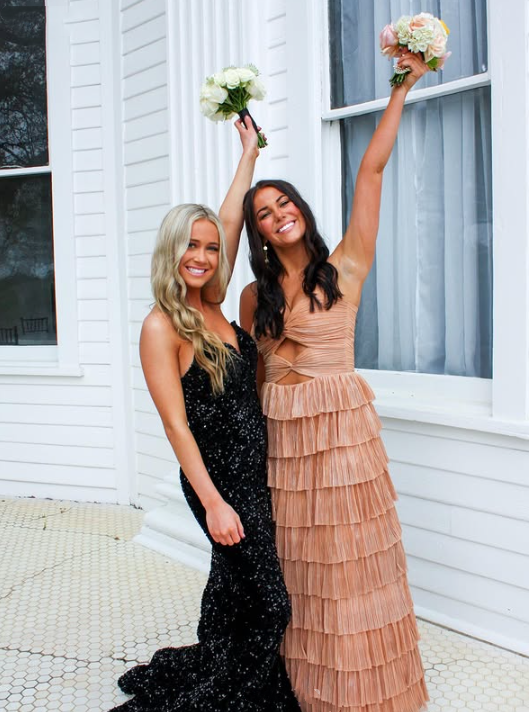 Nude elegant spaghetti strap long tulle tiered ball gown formal evening dress party dress gh2881