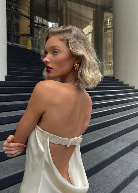Ivory Fashion Chic Long Sexy Backless Satin prom dress Evening Dress Party Dress gh3291
