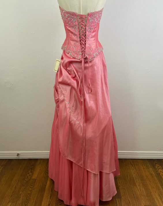 Pink Gorgeous Sparkling Exquisite Delicate Beading Long Satin Ball Gown Evening Dress Party Dress Prom Dress gh3584
