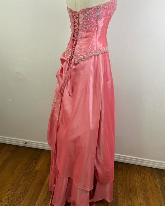 Pink Gorgeous Sparkling Exquisite Delicate Beading Long Satin Ball Gown Evening Dress Party Dress Prom Dress gh3584
