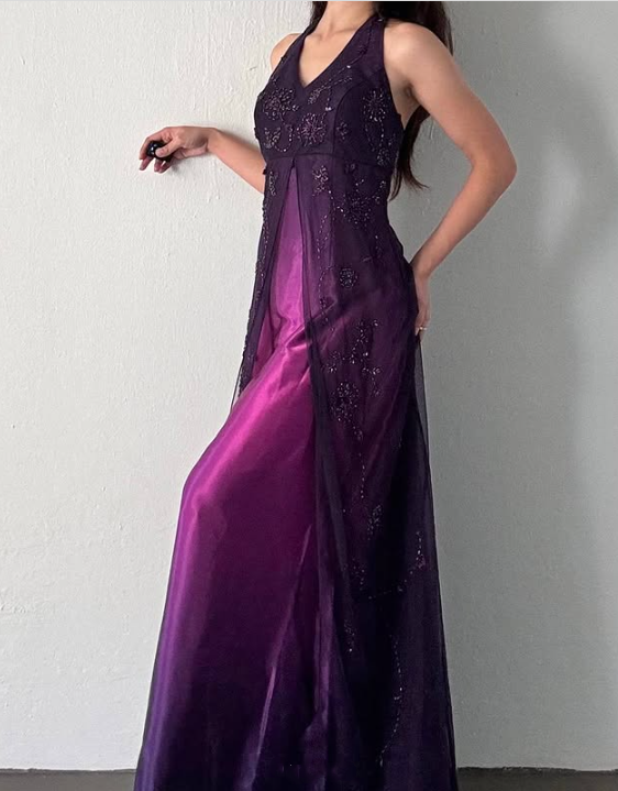 Purple Elegant Fashion Exquisite Strap Long Tulle Ball Gown Evening Dress Party Dress Prom Dress gh3589