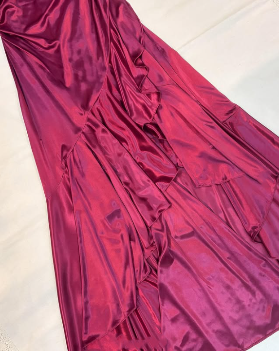 Purple Fashion Elegant Fairy Exquisite Beaded Suspender Long Satin Ruffle Ball Gown Evening Dress Birthday Party Dress Prom Dress gh3759