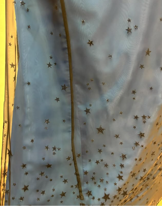 Blue Fashion Elegant Fairy Exquisite Stars Shiny Sequin Beading Spaghetti Straps Long Tulle Chiffon Satin Ball Gown Evening Dress Birthday Party Dress Prom Dress gh3761