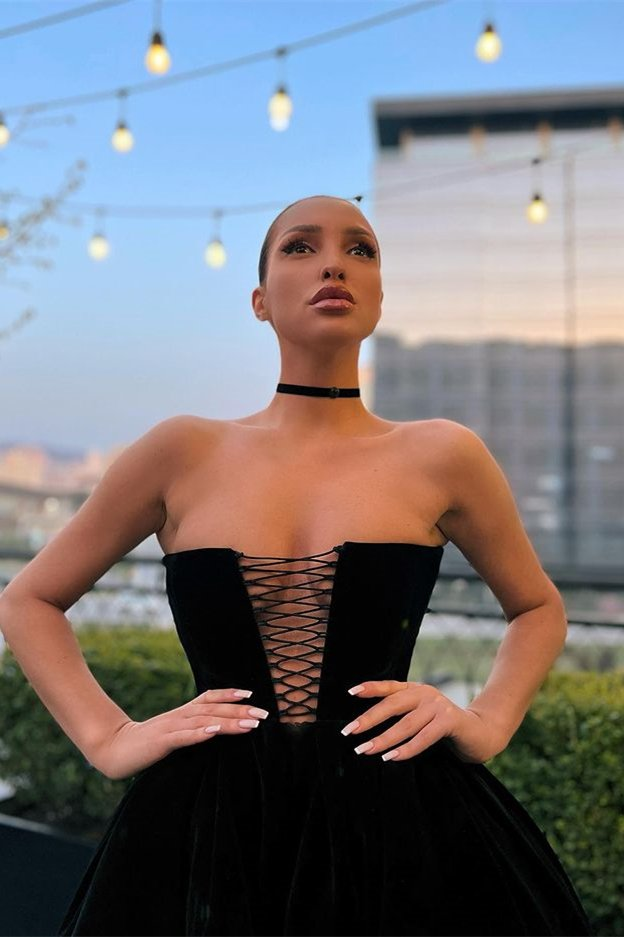 Strapless Short Prom Dress A-Line With Pockets gh789