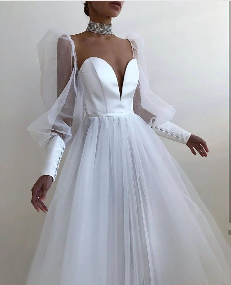 Lizakosht A line Evening Dress Promdress Short Simple Evening Gown Long Sleeves Robe De Soiree Formal Party Dresses Custom made gh817