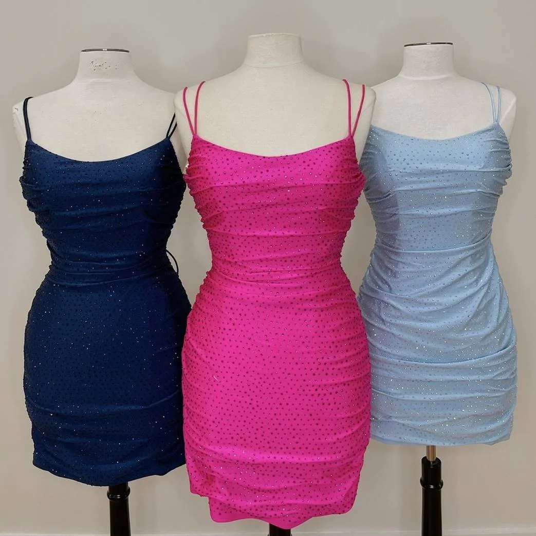 Sparkles Tight Royal Blue Short Homecoming Dress gh1189