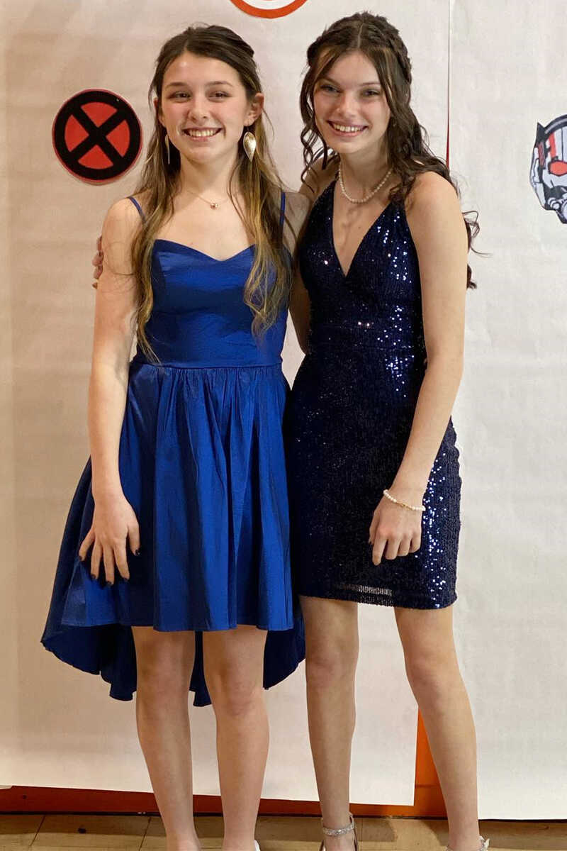 High-Low Royal Blue Straps Homecoming Dress gh1379