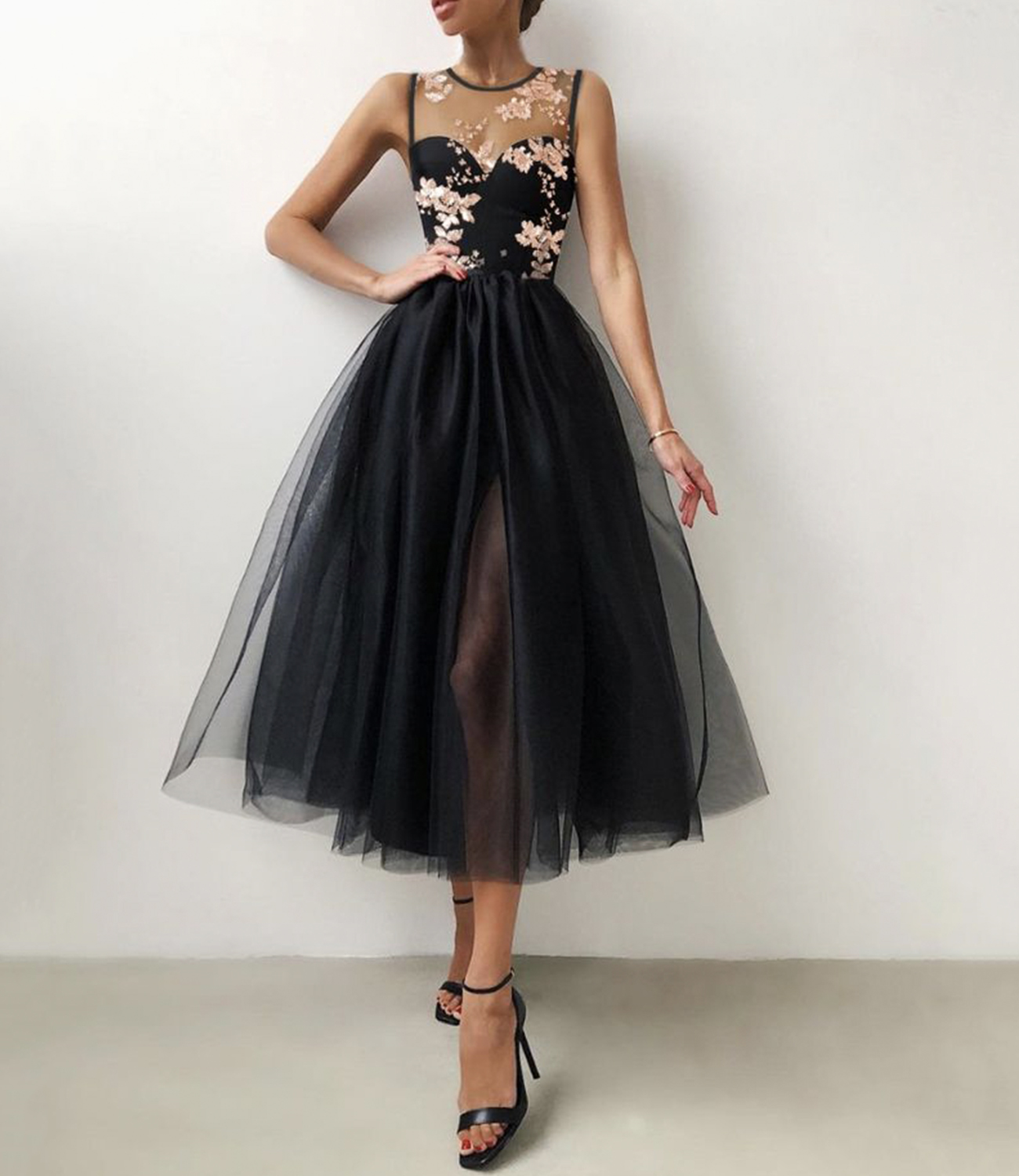 LACK TULLE LACE SHORT PROM DRESS PARTY DRESS gh2340