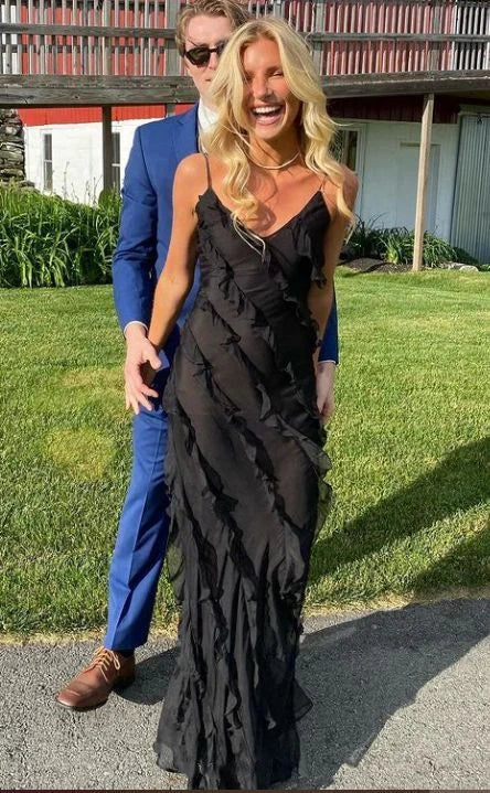 Red/Black elegant fashion spaghetti straps long layered chiffon ruffled ball gown, evening dress, party dress gh2738