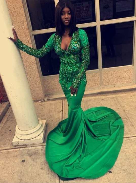 Fashion new prom dress green mermaid party dress evening dress fg2040