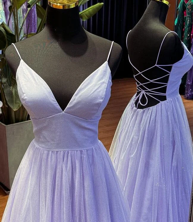 2024 Straps Sparkly A-line Long Prom Dress fg5307