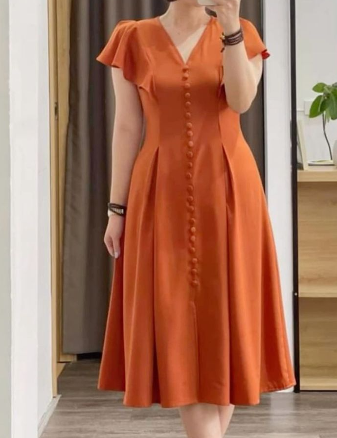 Summer Short Sleeve Casual Loose Dress Woman Solid Ruffles Vestidos Fashion V-Neck Dresses fg5782