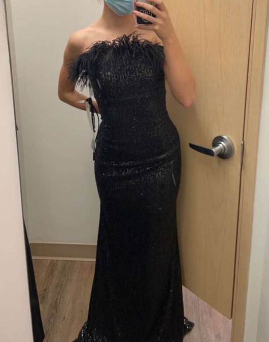 black long prom dress Evening Gown Party Dress fg3268