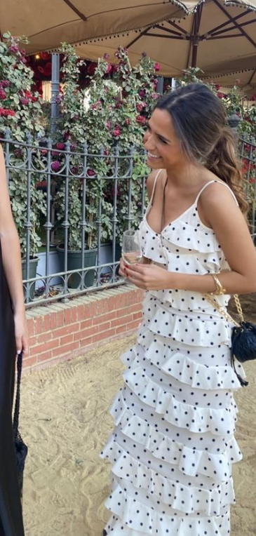 Spaghetti Straps Polka Dots Prom Dress Long Evening Gown fg4671