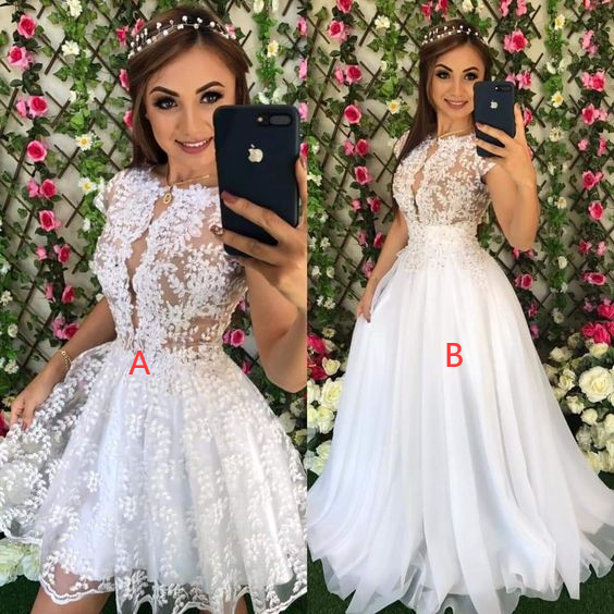 White Prom Dress Homecoming Dress fg3858