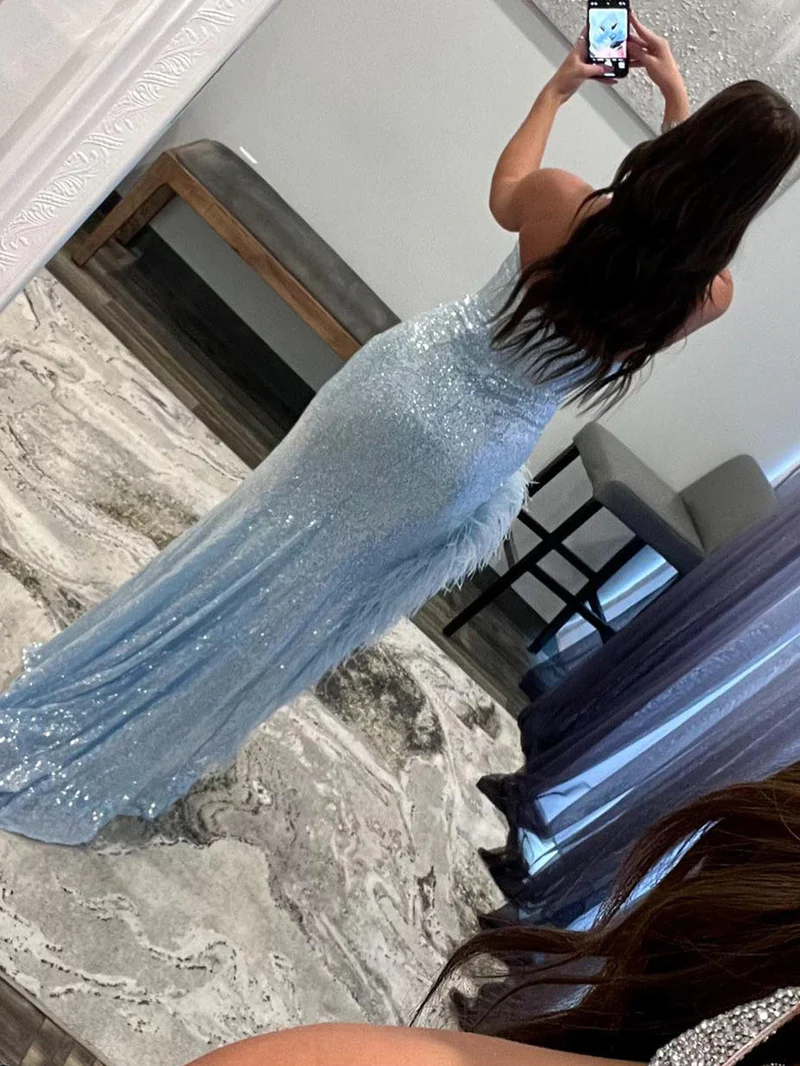 heath Strapless Sequin Prom Dress With Slit gh2692