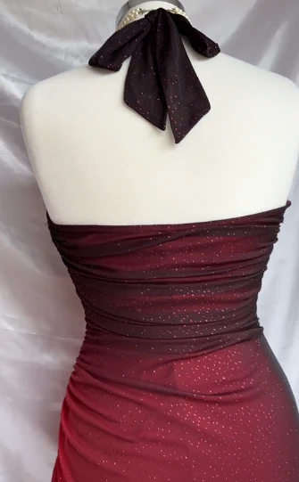 Burgundy red/indigo/navy blue shiny elegant strappy long tulle ball gown evening dress birthday party dress gh2920