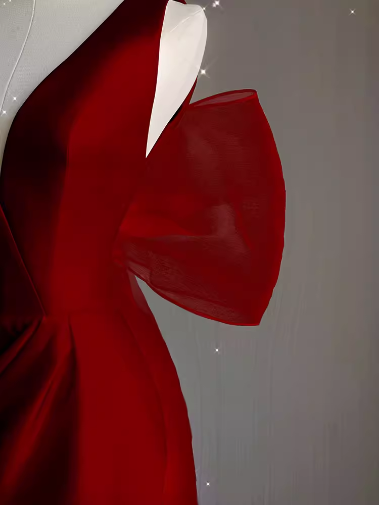 Sexy Sheath V neckline Long Senior Red Prom Dress Formal Dress P1320