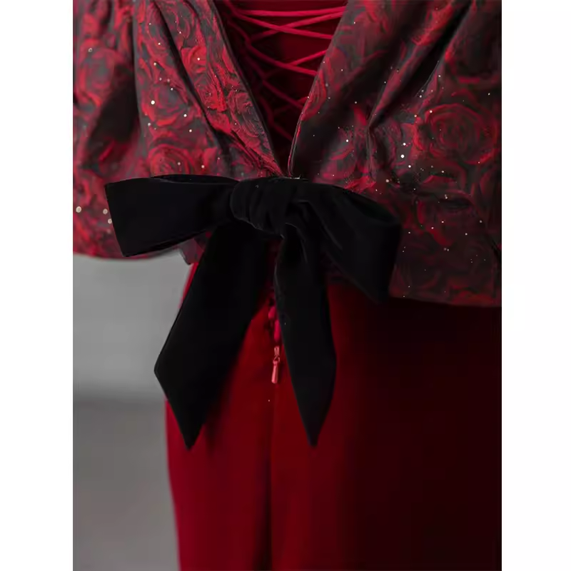 Beautiful Mermaid Off The Shoulder Long Red Prom Dress P1329