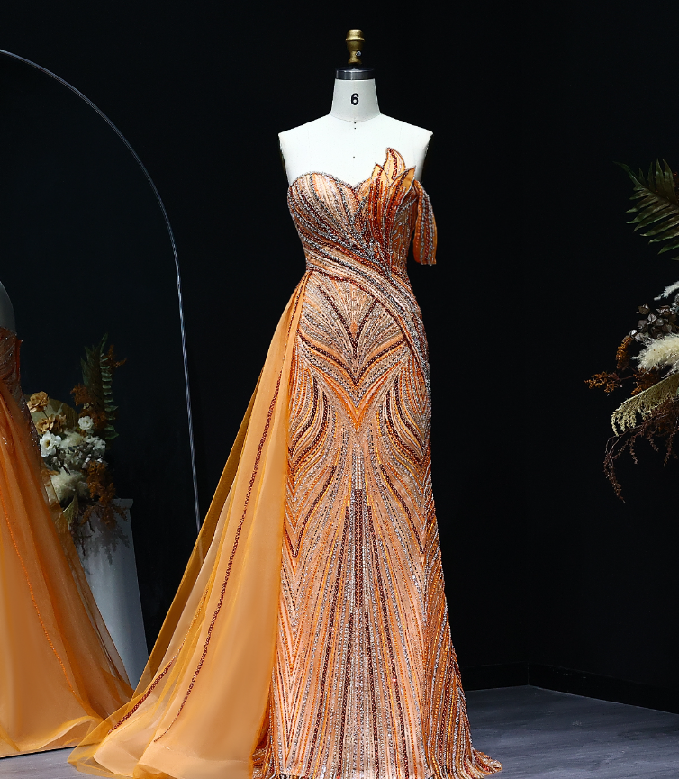 Luxurious A Line Beads Sequin Long Prom Dress Evening Dress SH1896