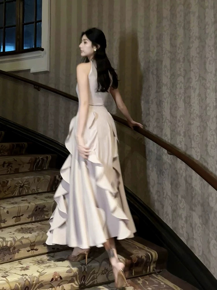 Pretty A Line Ruffles Ankle Length Pink Evening Dress Prom Dresses SD2751