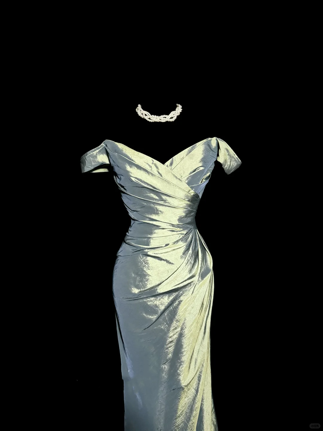 Vintage Mermaid Off The Shoulder Green Long Prom Gown Fairy Prom Dresses SD2945