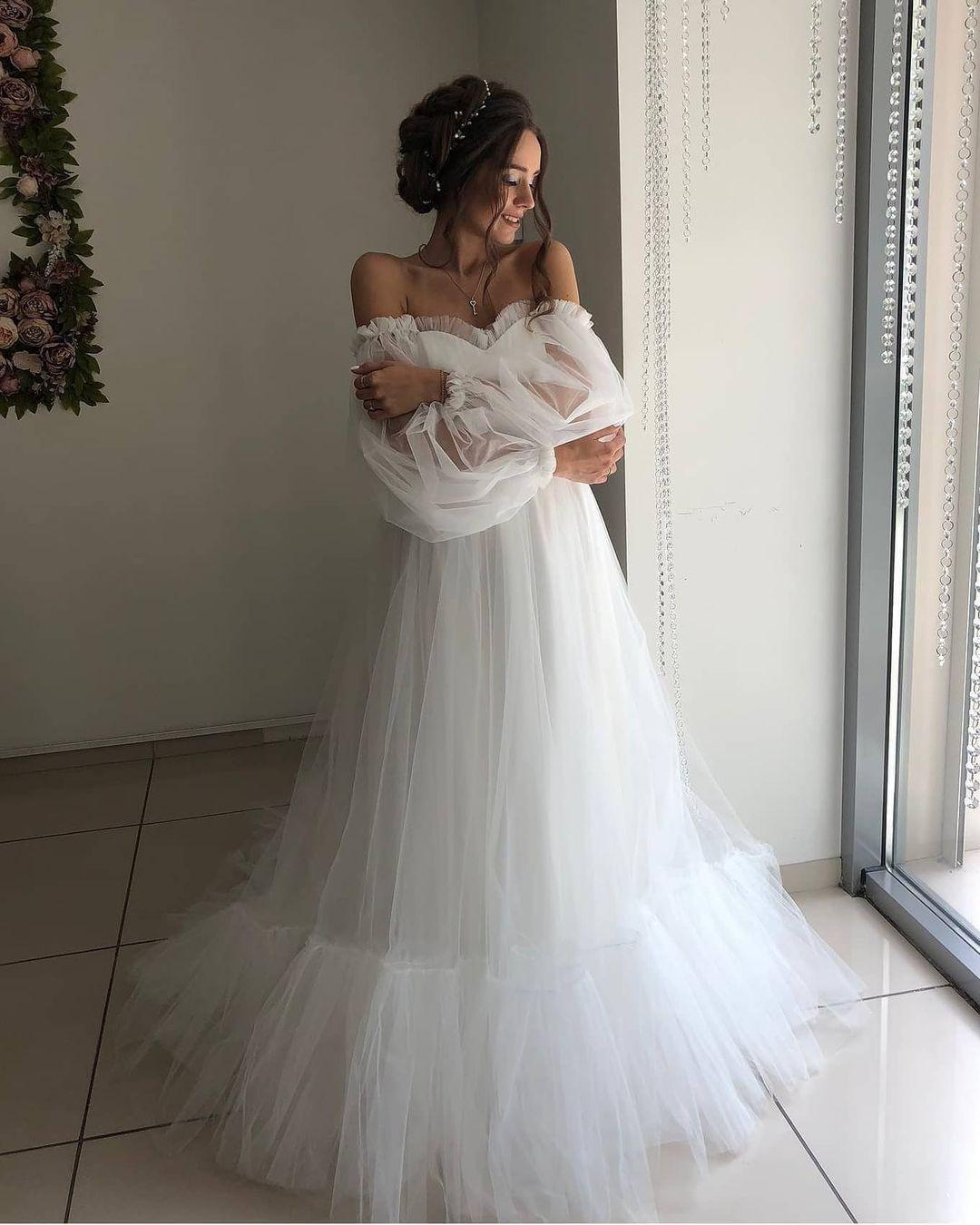 Off the Shoulder Sky Blue Long Prom Dress Elegant Party Dress PG971