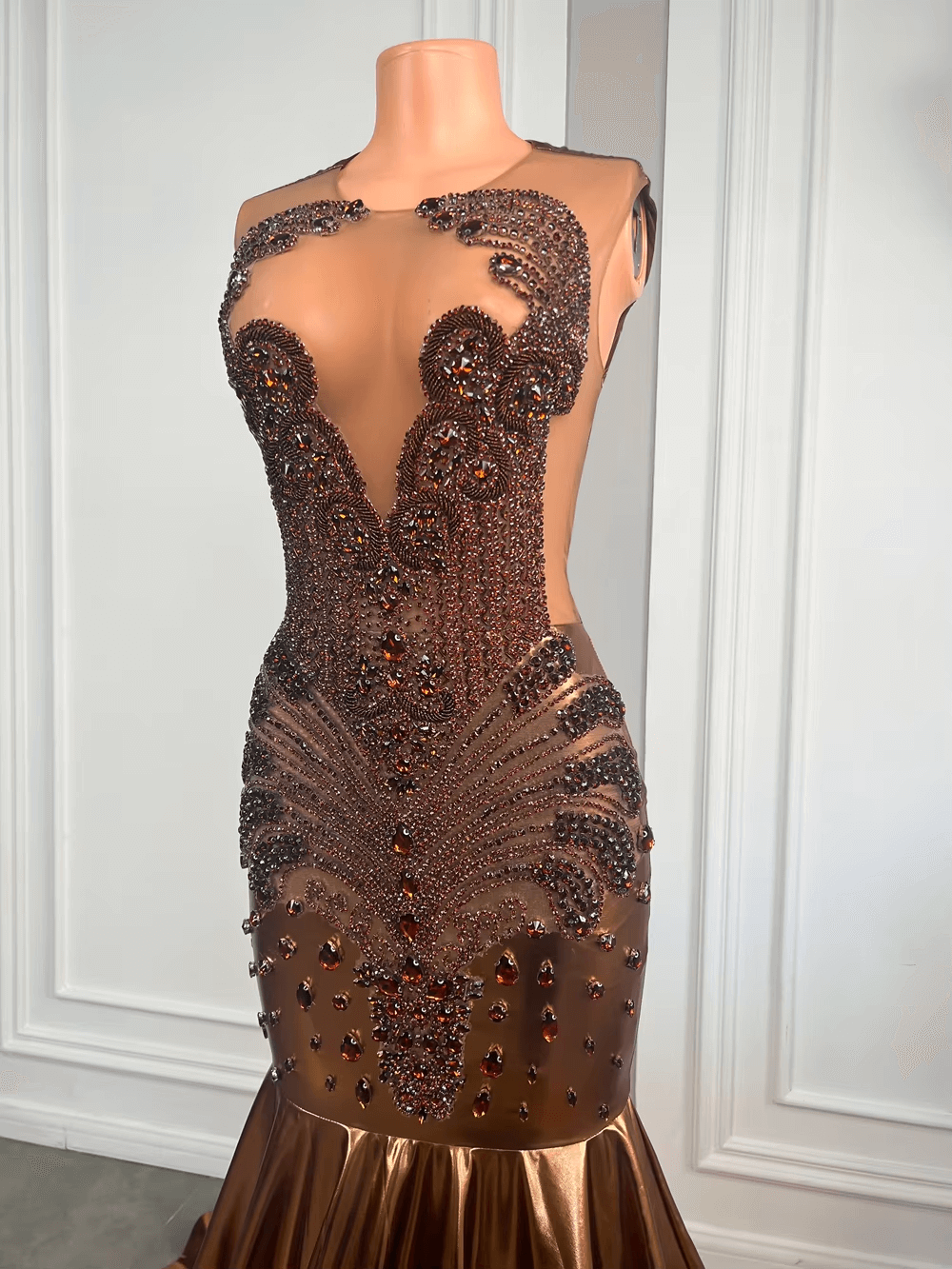 Luxury Mermaid Prom Dresses Black Girls Leather Gala Dress Formal