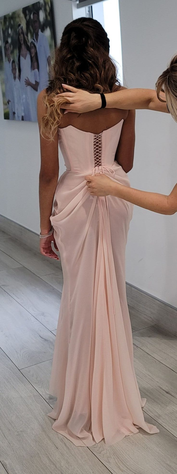 Pink vintage elegant beaded A-line lace ball gown evening dress gh2926