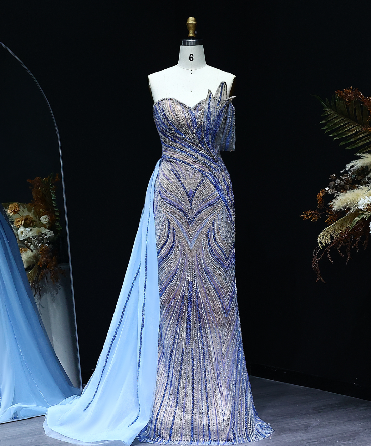 Luxurious A Line Beads Sequin Long Prom Dress Evening Dress SH1896
