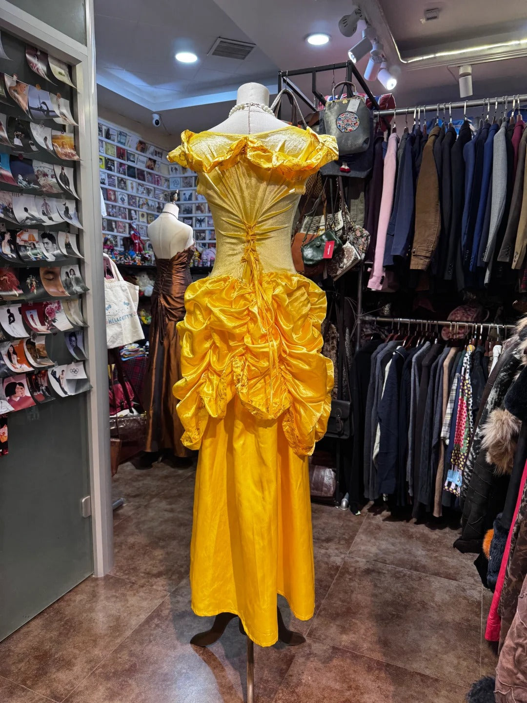 Yellow Retro Princess Elegant Exquisite Long Ball Gown Evening Dress Princess Belle Beauty and the Beast gh4211