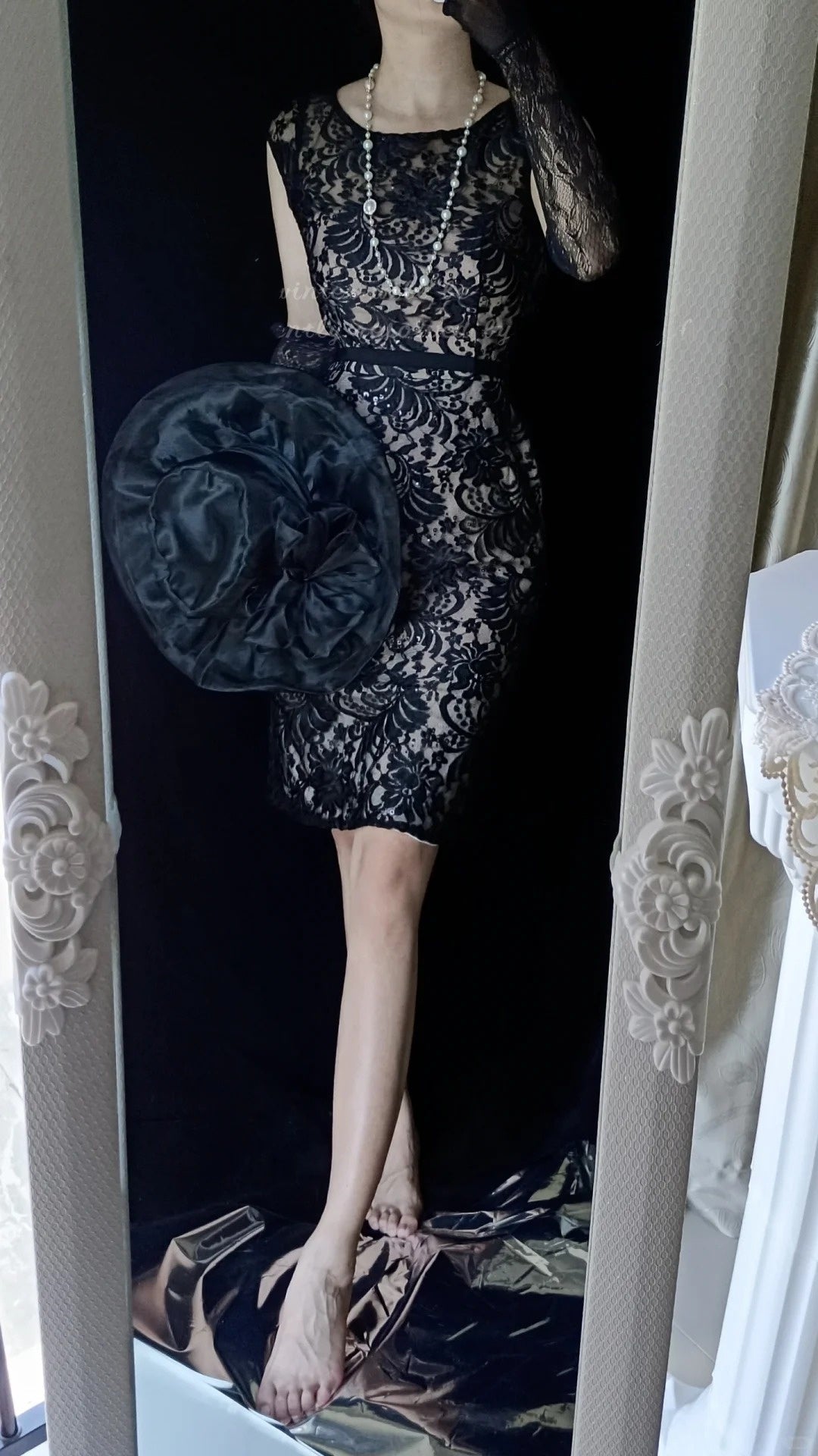 Black sexy backless floral vintage elegant short lace fairy slim homecoming dress prom dress evening dress party dress banquet dress cocktail dress gh4715