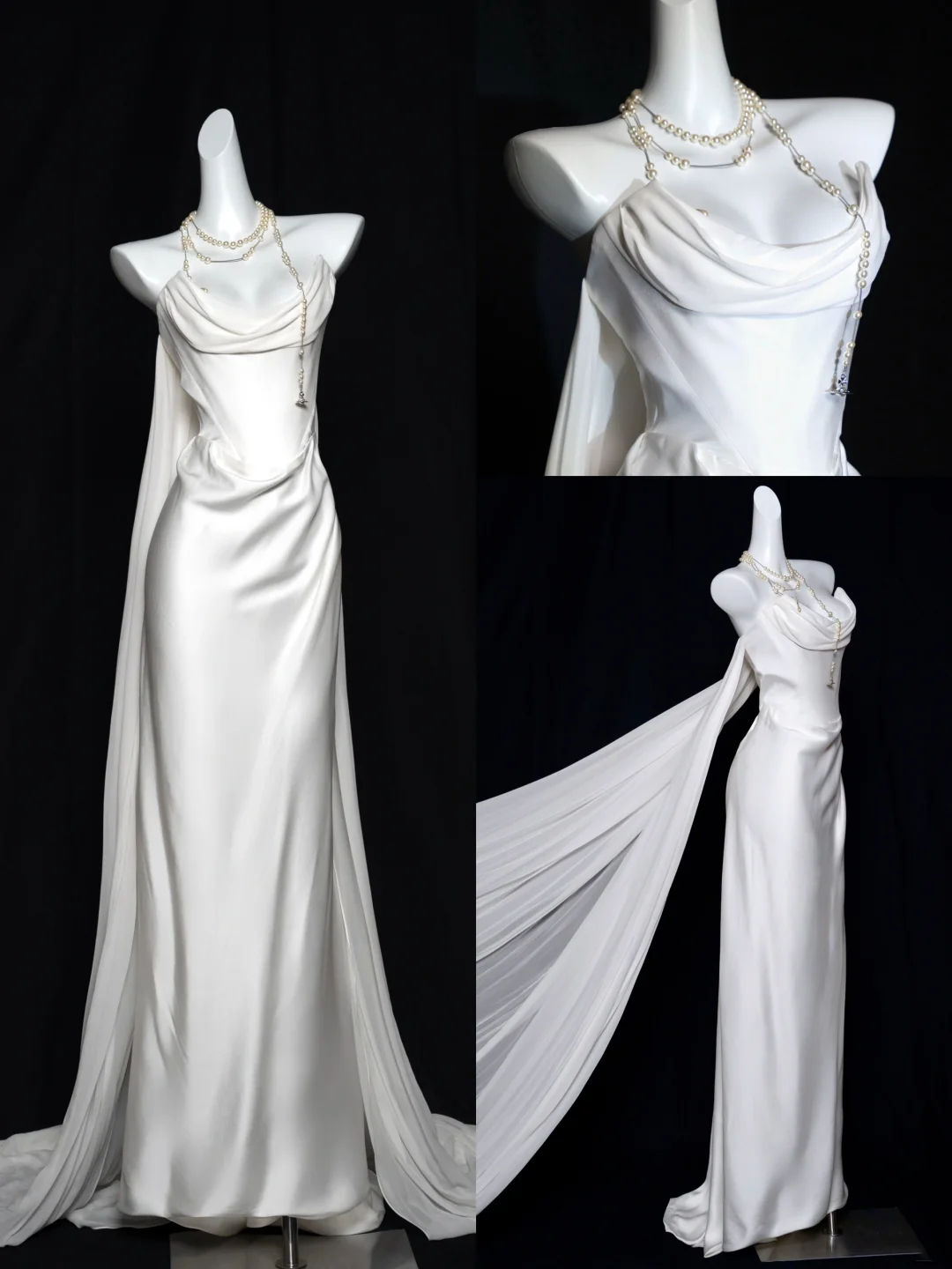 Dreamy Wedding Dress Sheath Strapless White Satin Summer Beach Long Wedding Dresses Bridal Gowns W0124