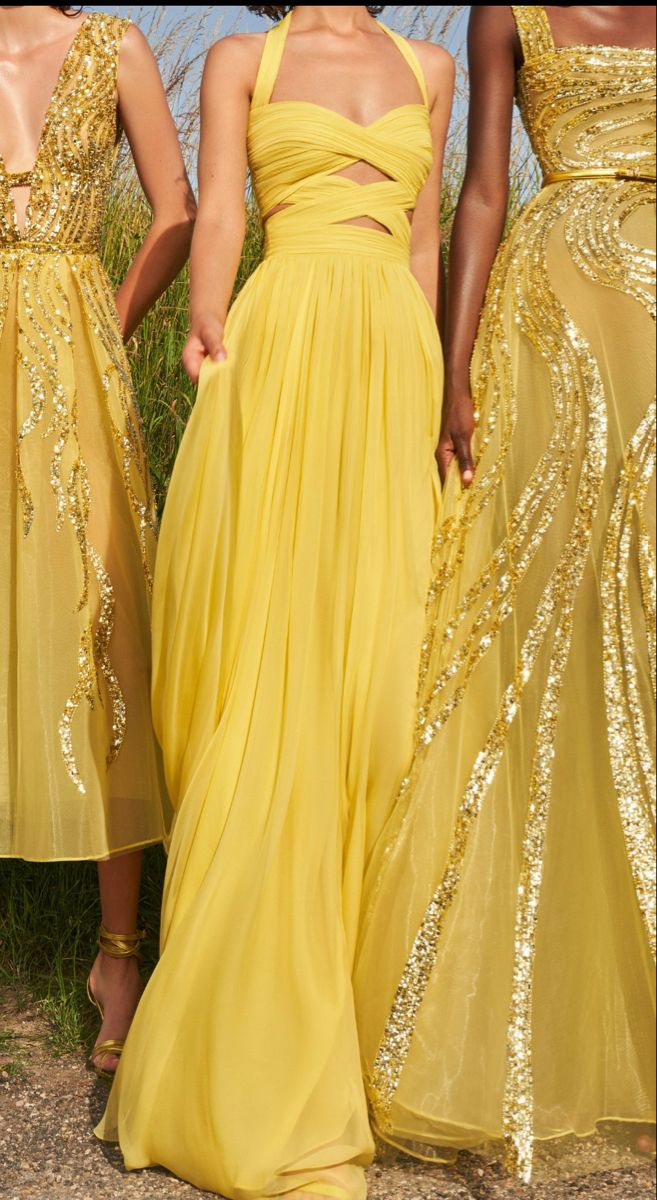 Modest A line Halter Chiffon Yellow Prom Dresses Formal Summer Spring Wedding Guest Dresses Wedding Guest Outfit W0217