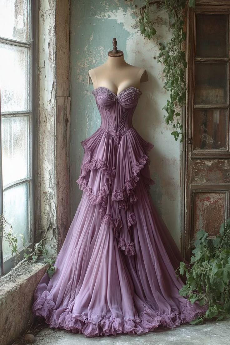 Pretty Ball Gown Lilac Sweetheart Long Quinceanera Dress Formal Gown Vestido De 15 Anos Sweet 16 Dress W0326