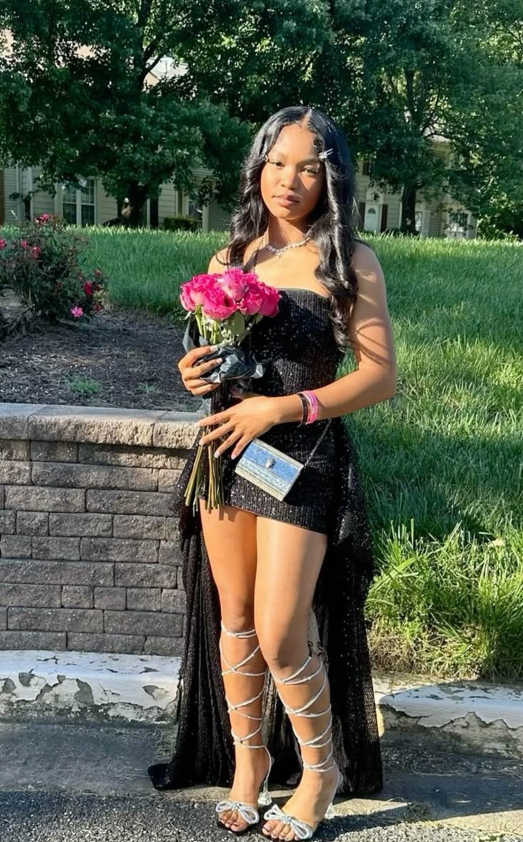 Sexy Sheath Strapless Black Sequin Short Summer Birthday Dresses Hoco Dress Mini 18th Birthday Outfit Cocktail Dresses W0467