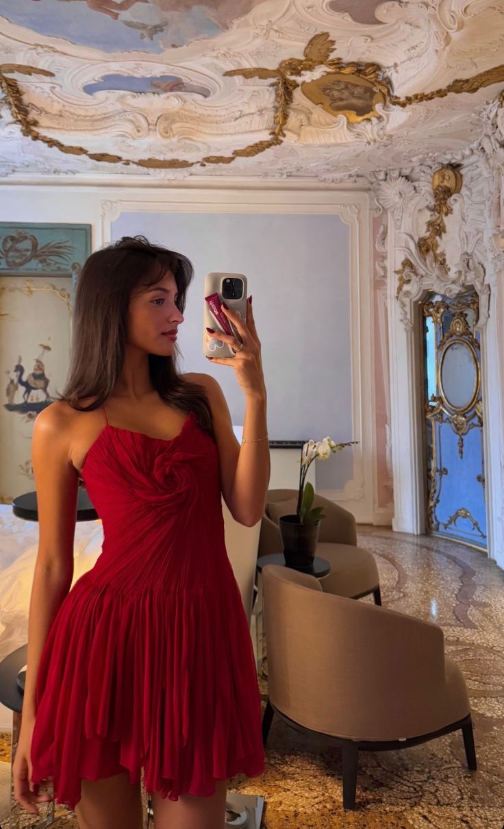 Trendy A line Halter Chiffon Red Sleeveless Formal Short 8th Grade Homecoming Dress Summer Middle School Hoco Dresses Cocktail Dress Birthday Outfits W0632