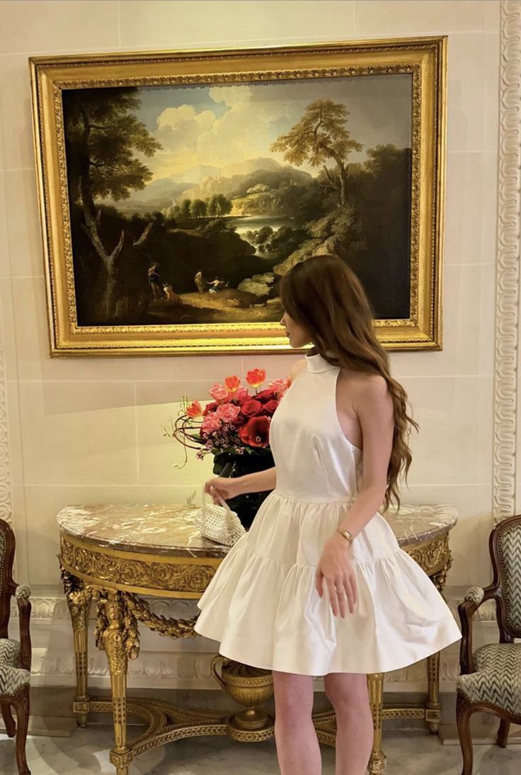 Cute Ball Gown High Neck Short White Formal 8th Grade Homecoming Dress Summer Middle School Hoco Dresses Birthday Outfits W1143